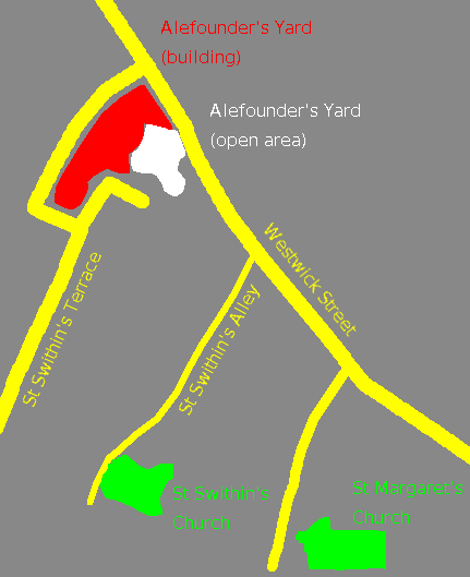 Sketch map, Alefounder's Yard, Norwich